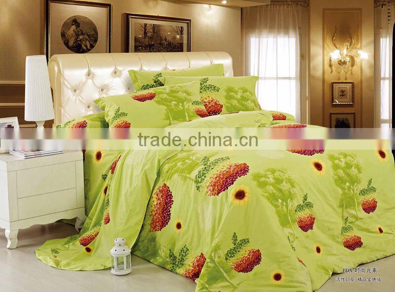 Hot sale cotton bed sheet quilt bedding sets reactive printed floral design soft and comfortable