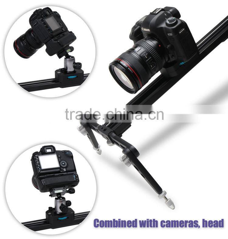 Factory supply camera mini rail dolly slider 80cm for DV camcorder with pan head