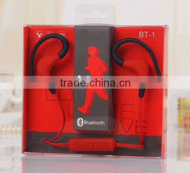 2015 Shenzhen factory high quality wireless bluetooth stereo headset bt-1 for fitness center