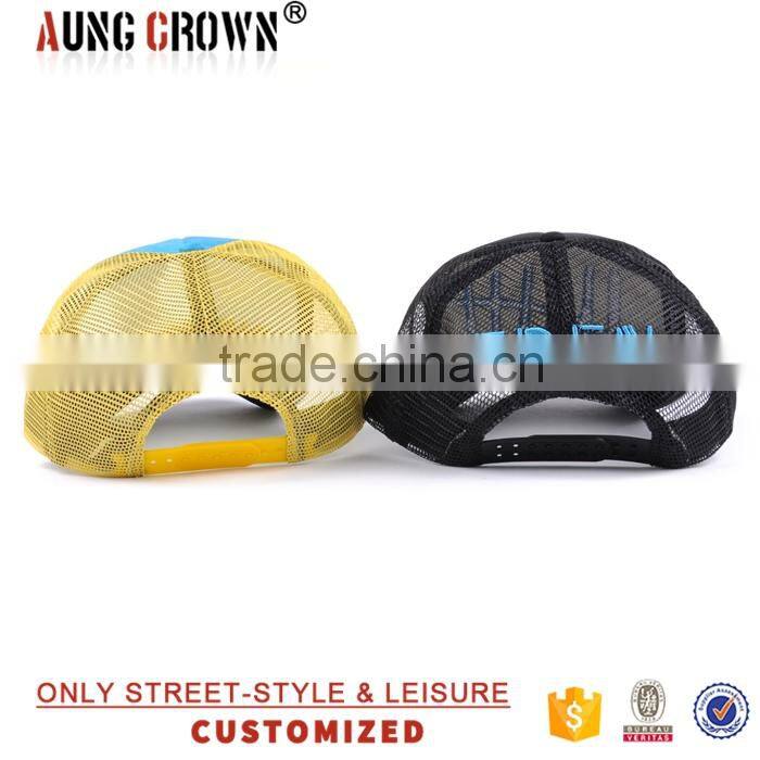 3D embroidery custom snapback mesh trucker cap and hat