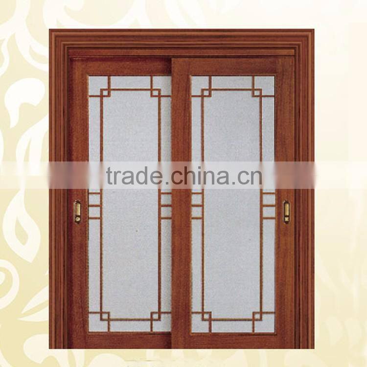 Design Customized Heatproof Interior Wooden Glass Sliding Doors