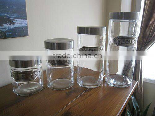 high_end glass canister set of 4