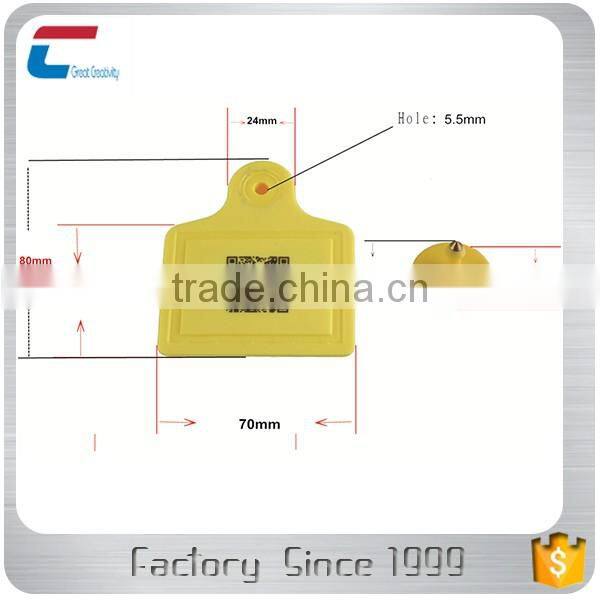 UHF RFID animal ear tags with barcode /qr code for tracking identification management