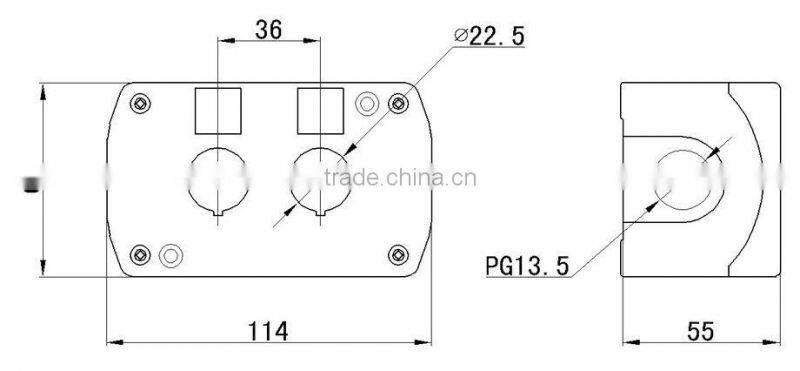 LAY5-JBPN2 IP54 two holes 22mm push button control box parts accessories enclosure plastic box enclosure electronic