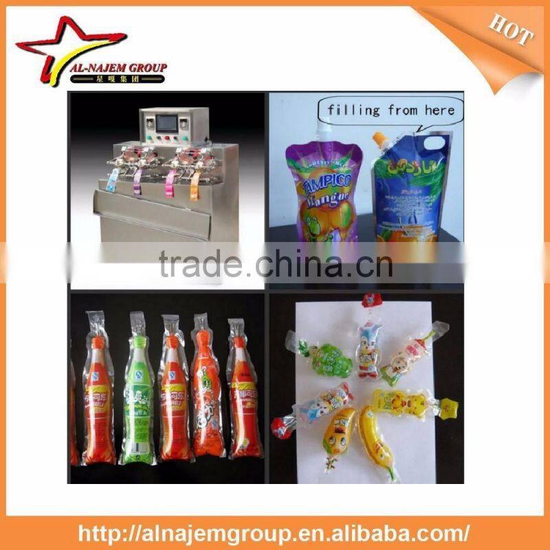 Ice-lolly stick juice spout bags filling sealing machine fully automatic stand up bag filler and sealer equipment food drinking