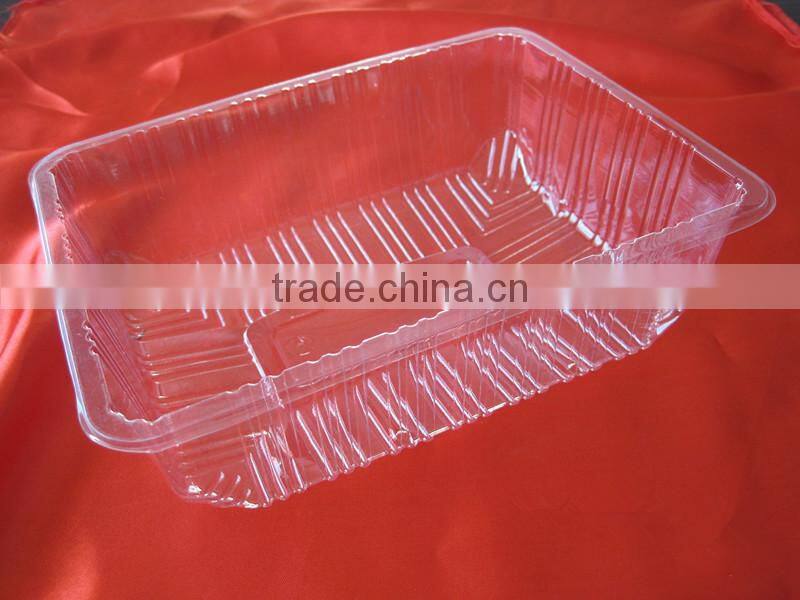 disposable plastic fruit and vegetable packing tray for supermarket