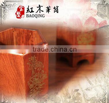 chinese style wood brush pot