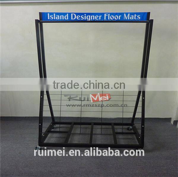 Floor Standing Portable Hanging Rug Display Metal Rack
