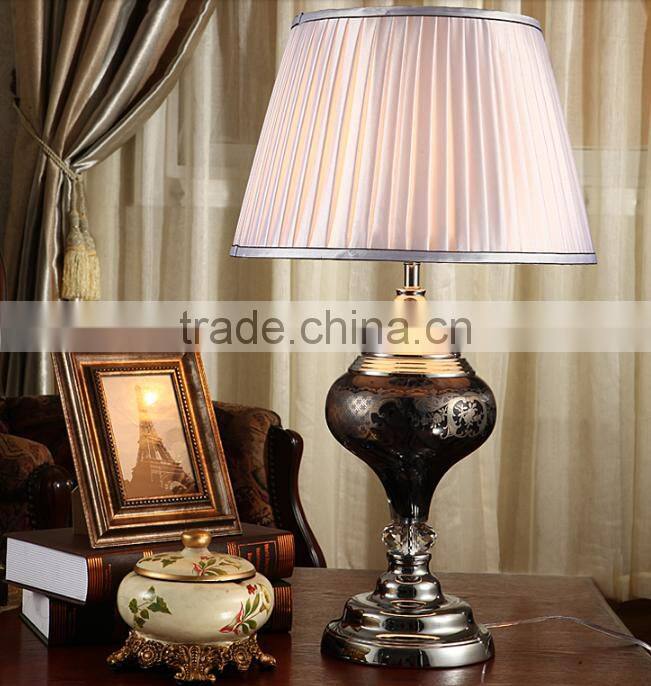 Glass carving K9 crystal decoration mental bottom home use table lamp