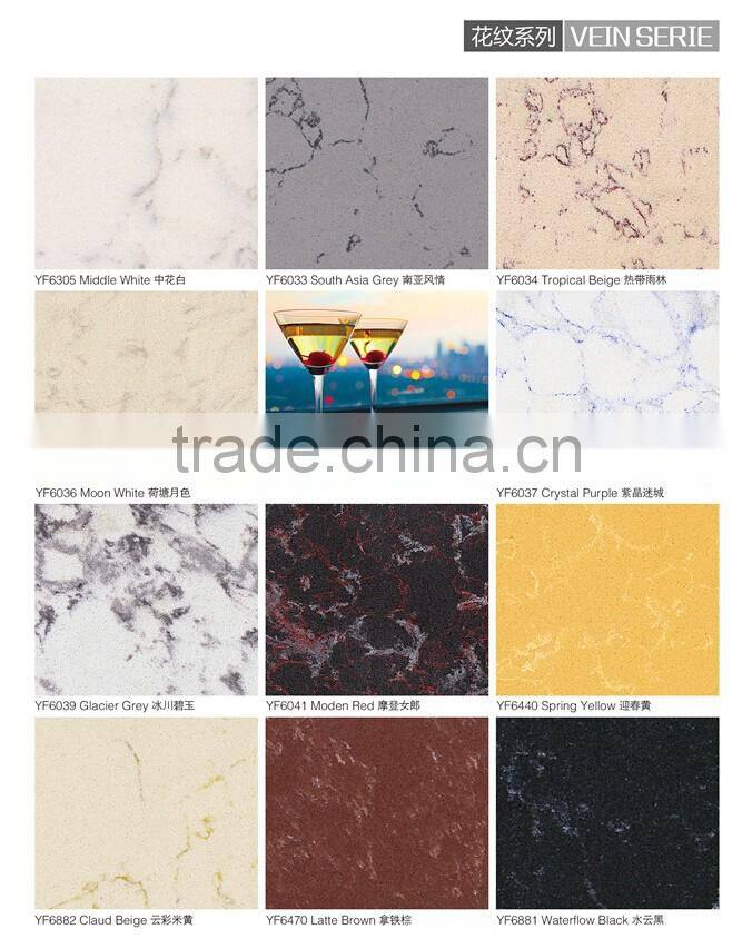 Artificial crystal black quartz stone big slabs for sale