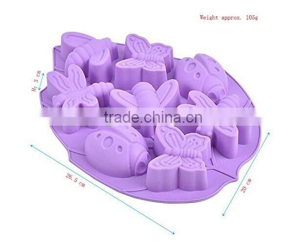 Animal Cake Soap Silicone Mold Baking Pan(Lady Bugs,Butterflies,Bees and Dragonflies)