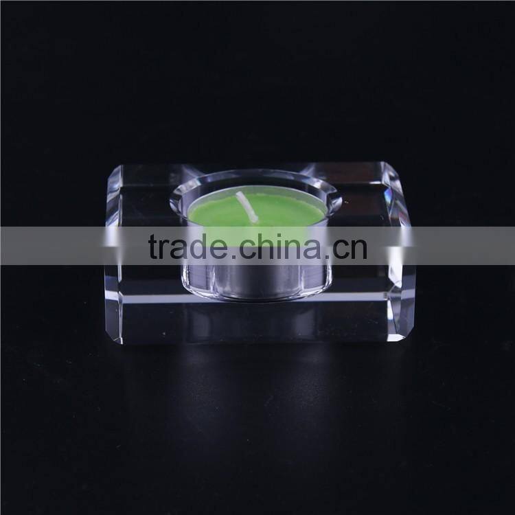 Factory supplier newest transparent rectangular crystal tealight candle holder