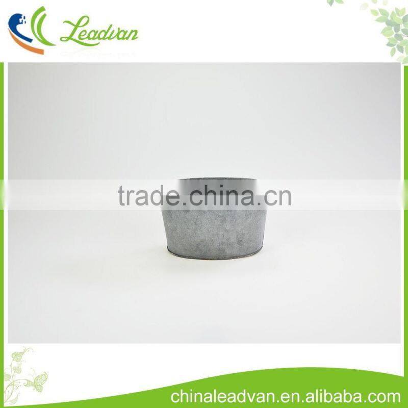 High quality popular special white outdoor decoration small metal planter oval iron flower pot for home