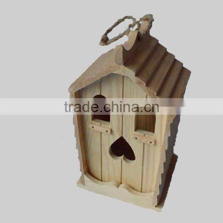 New unfinished bird feeder , Custom wooden bird house with hanging