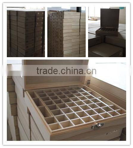 Personal Care Industrial Use upgraded hinges and latches large wooden essential oil bottle storage boxes with compartments