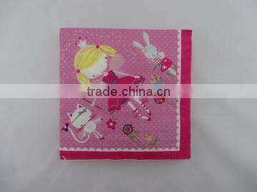 Pink baby girl airlaid napkins for dinner