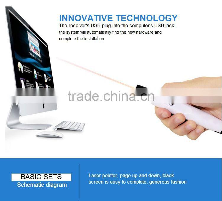 Best-selling Wireless USB PPT Laser Pointer Multifunctional Presentation Red Laser Pointer Good Office Partner For Wholesale