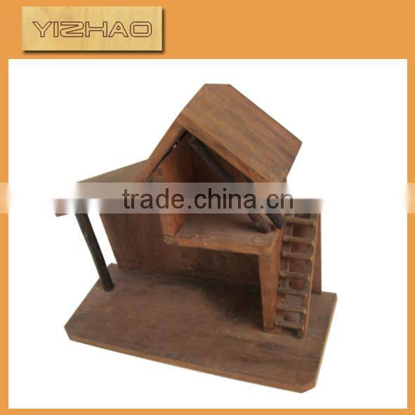 Made in China Christmas unfinished homemade cheap outdoor Antique wood nativity scene craft