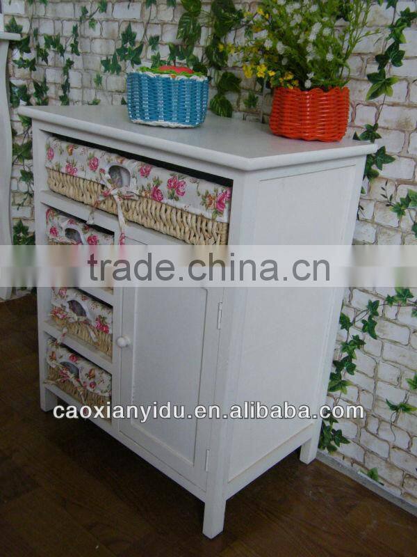 Wicker Pet Basket with Navy Pillow Woven Dog Basket and Bed Special and Warm Pet House