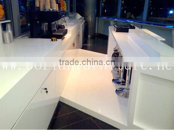 2016 new designer acrylic solid surface Hi Macs/Avonite built bar counter