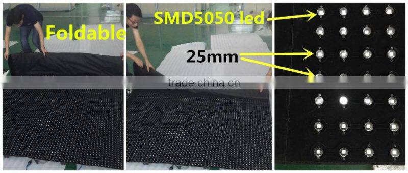 New indoor P25mm DVI foldable flexible led curtain display