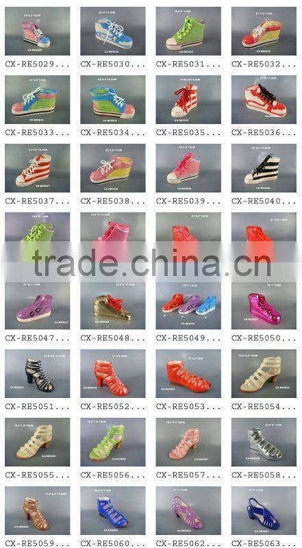 Ceramic shoes-ceramic high heel shoe wine holder -ceramic shoe money box