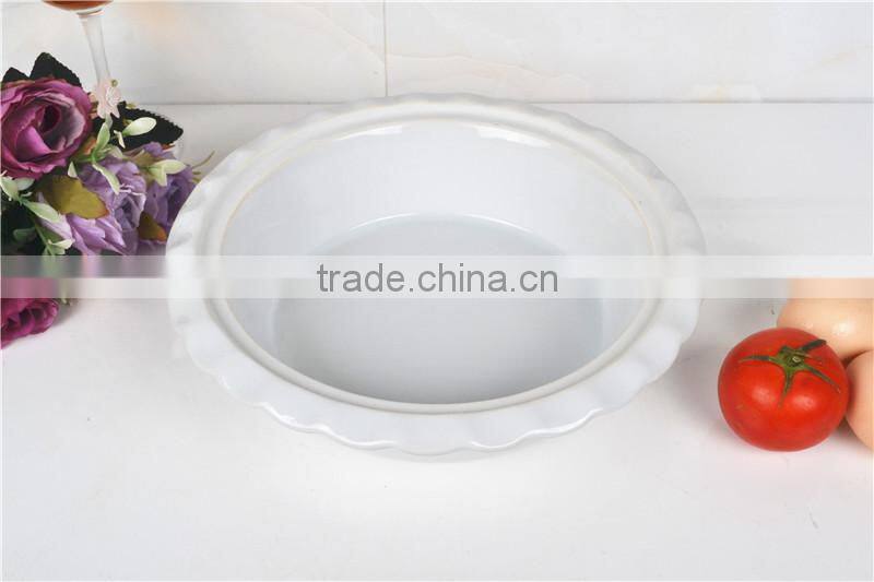 10" ceramic white porcelain round bakeware
