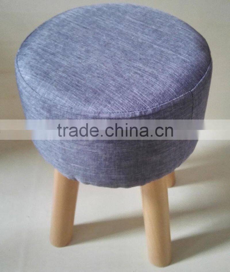 living room furniture padded round stool ottoman wooden pouf