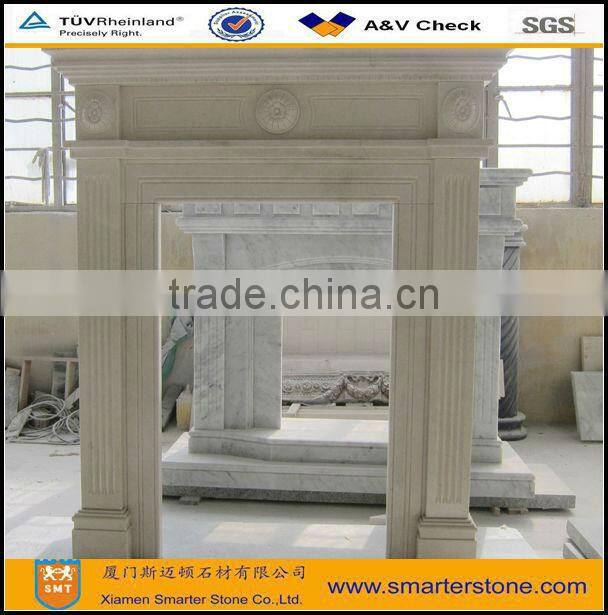Indoor White Marble Fireplaces Mantel-Shelf