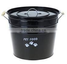 full color printing metal storage bucket for pet food