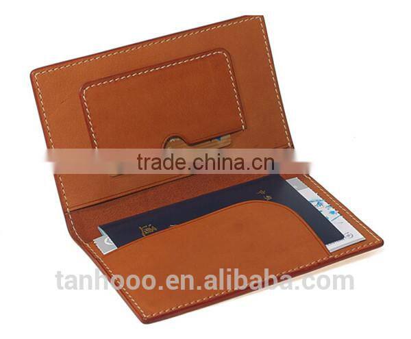 Leather passport wallet card holder with multifunction large capacity wholesale