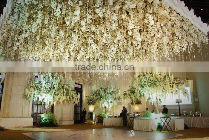 GNW FLV15 Wholesale Artificial Plastic Rose Vine for Garland used in wedding decoration