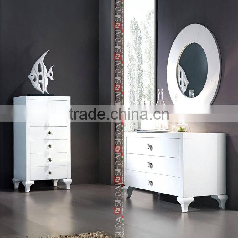 dresser white gloss / modern furniture dresser / dresser with mirror T-45