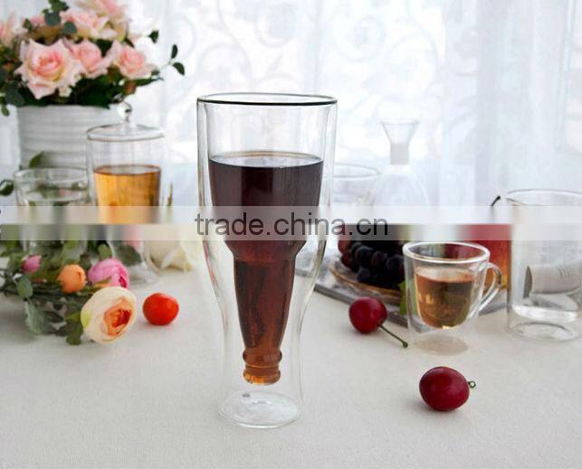 wholesale 350ml 430ml double beer glass