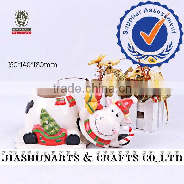 Festive Dairy Cows Coffee Tea Sugar Ceramic Storage Jar