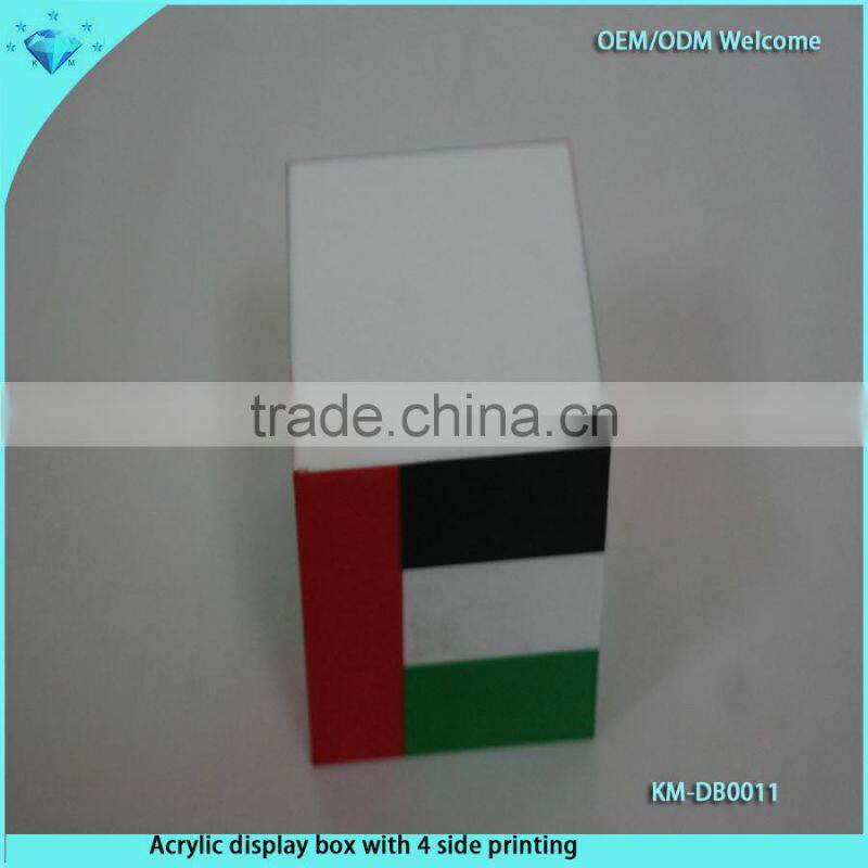 Acrylic display box with 4 side printing