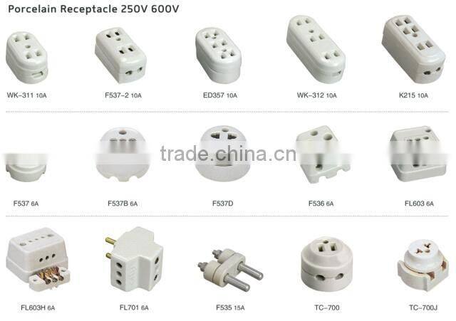 wall receptacle outlet, 3 phase plugs and sockets,ceramic socket