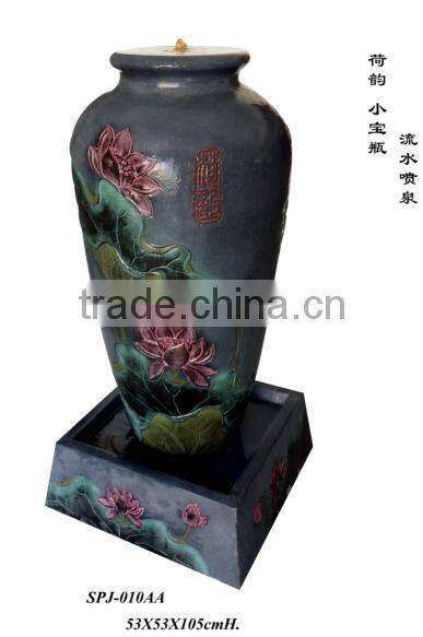 home decor led candle shape fiberglass water fountain tank