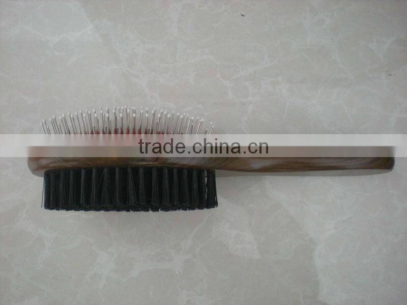 Double side wooden pet brush