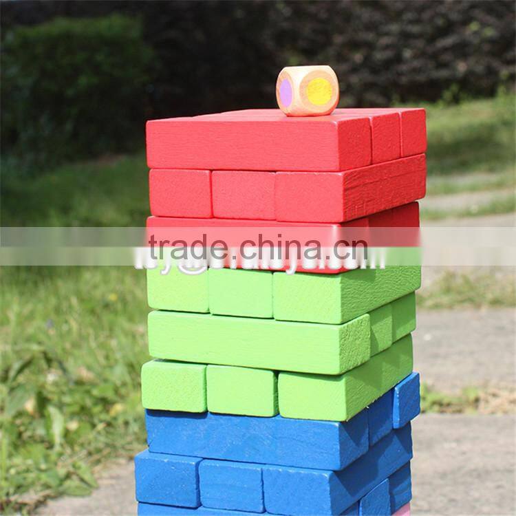 Hot sale preschool children stacking wooden toy blocks intelligent kids wooden building toy blocks W13D133
