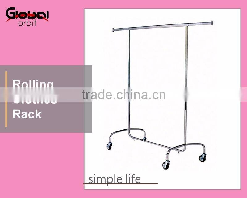 Steel Adjustable Arm Store Fixture Display Stand 4 Way Garment Hanging Rail