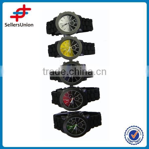 Black strap watches, teenage fashion watches, elegance metal color face