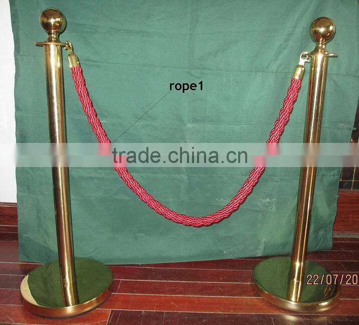 silver banquet hand railing Stanchions Chrome railing with Red ropes