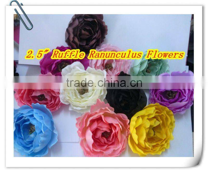 4" cream/ivory artificial Ruffle Ranunculus flower