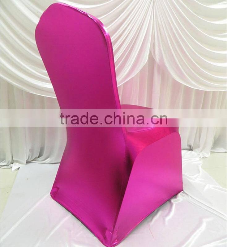 16 Color Bronzing Shine Elastic Spandex Banquet Chair Cover For Wedding Use 100PCS MOQ