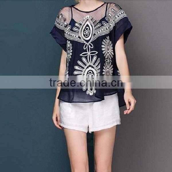 Europe design organza blouse,organza fabric types ,best price organza fabric