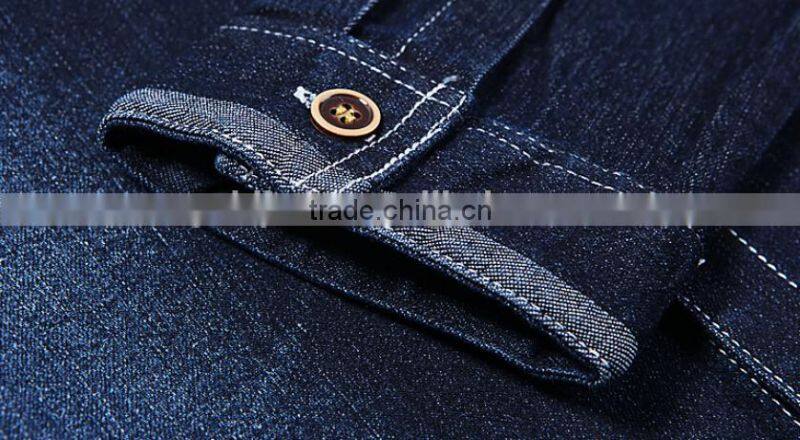 Latest long sleeve jeans shirt for men with printing ,combination printing men's jeans shirt,jeans men shirt for wholesale