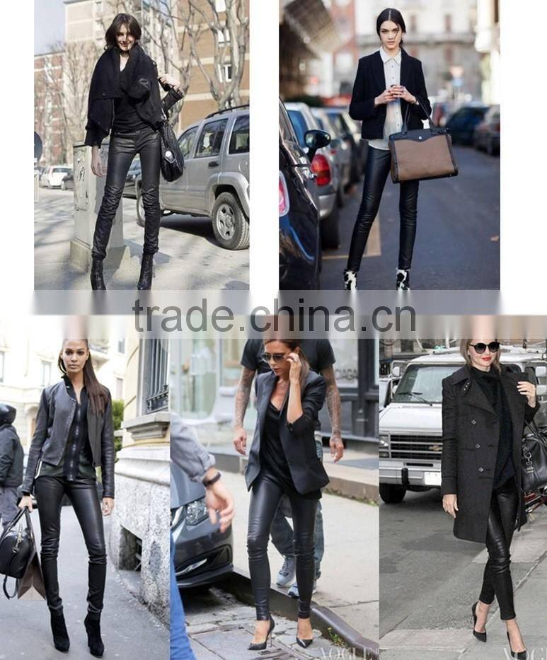 real sheep leather pants PU leather trousers