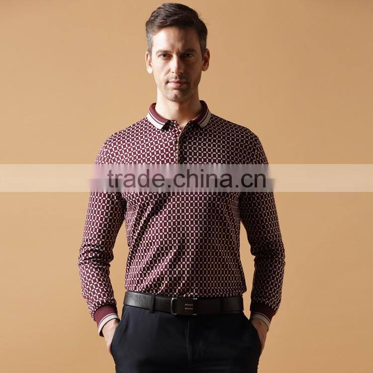 Mens long sleeve polo shirts OEM 100% cotton classic collar polo t shirt for men