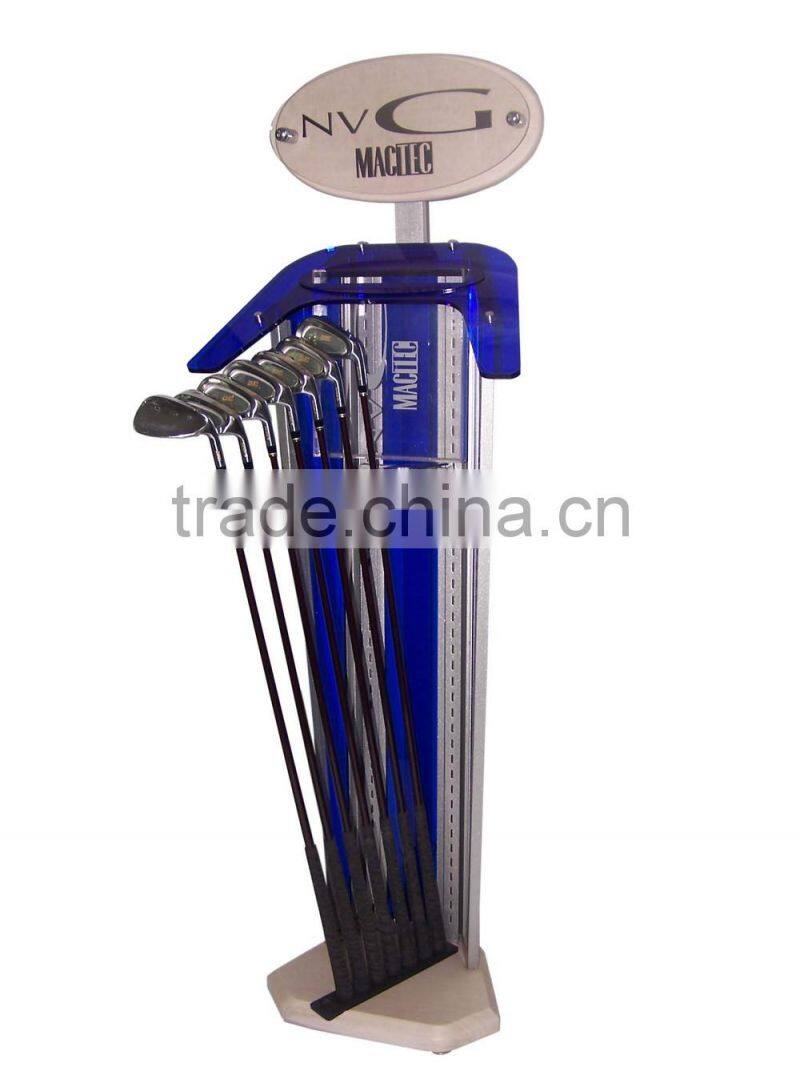 DIY steel structure combination blue mini type golf club display